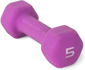 CAP Barbell Neoprene Coated Dumbbell Weights, 5 Pound, Single, Magenta